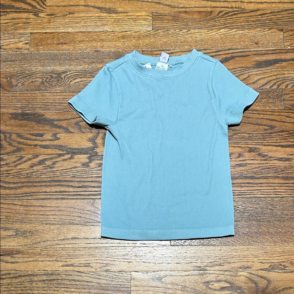 Old Navy Blue Ribbed Short Sleeve Top